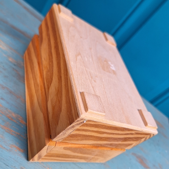 Wooden Block Box Unstained Wood Naked Natural Small Trinket Jewelry Box - Picture 14 of 16